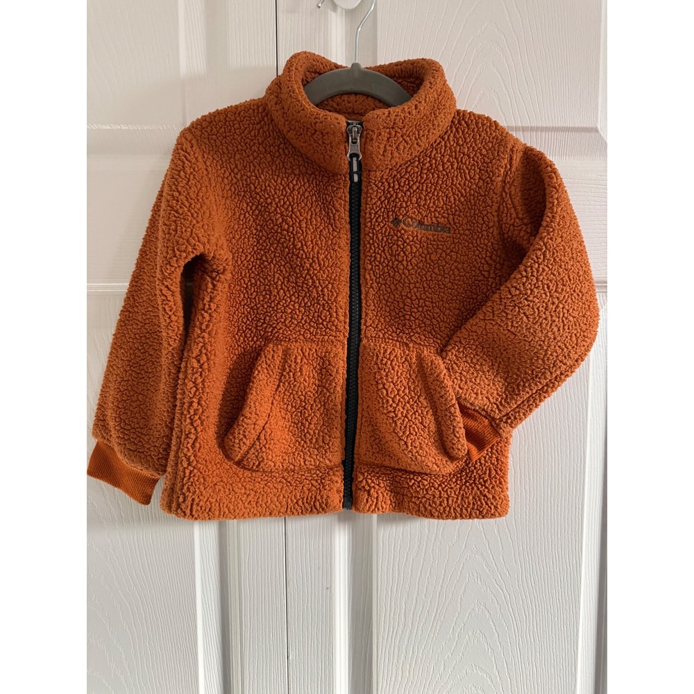 Columbia Kids Sherpa Fleece Jacket Burnt Orange Size‎ 3T Full Zip Cozy Warm